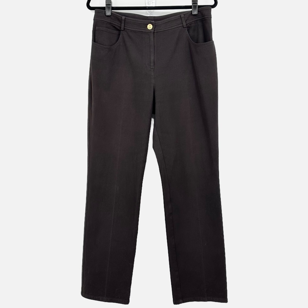 St John Sport Brown High Rise Straight Leg Pants Size 10